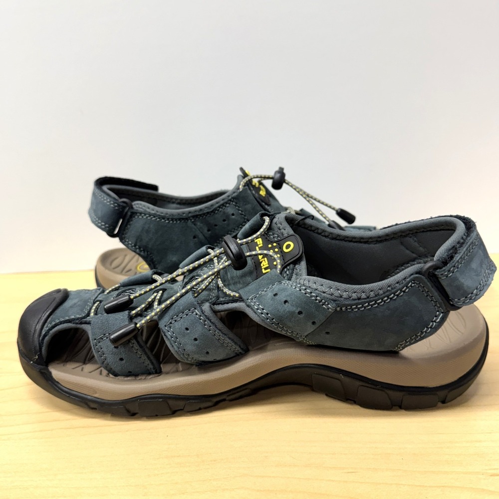 FLARUT Men's Size US 9 EU 42 Gray Outdoor Hiking Sandals Closed Toe Leather NEW - Picture 6 of 9